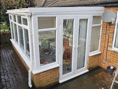 A conservatory with frames and glass cleaned, same job as the roof shots
