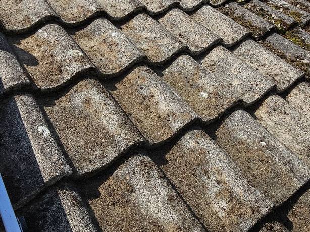 Roof tiles cleared of moss